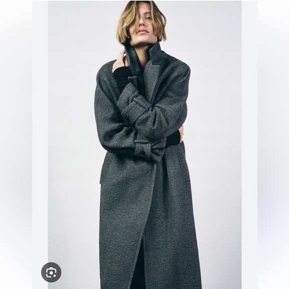 ZARA MANTECO WOOL BLEND BELTED COAT - Picture 7 of 11